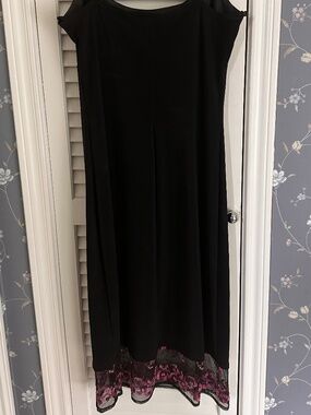 Y2K City Triangles Spaghetti Strap Semi-Formal Dress Sz Small Black Pink Hem